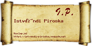 Istvándi Piroska névjegykártya