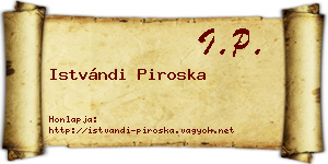 Istvándi Piroska névjegykártya