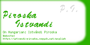 piroska istvandi business card